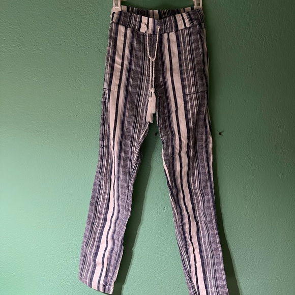 Tommy Bahama Striped Casual Drawstring Pants - Blue & White Size M - Picture 5 of 7